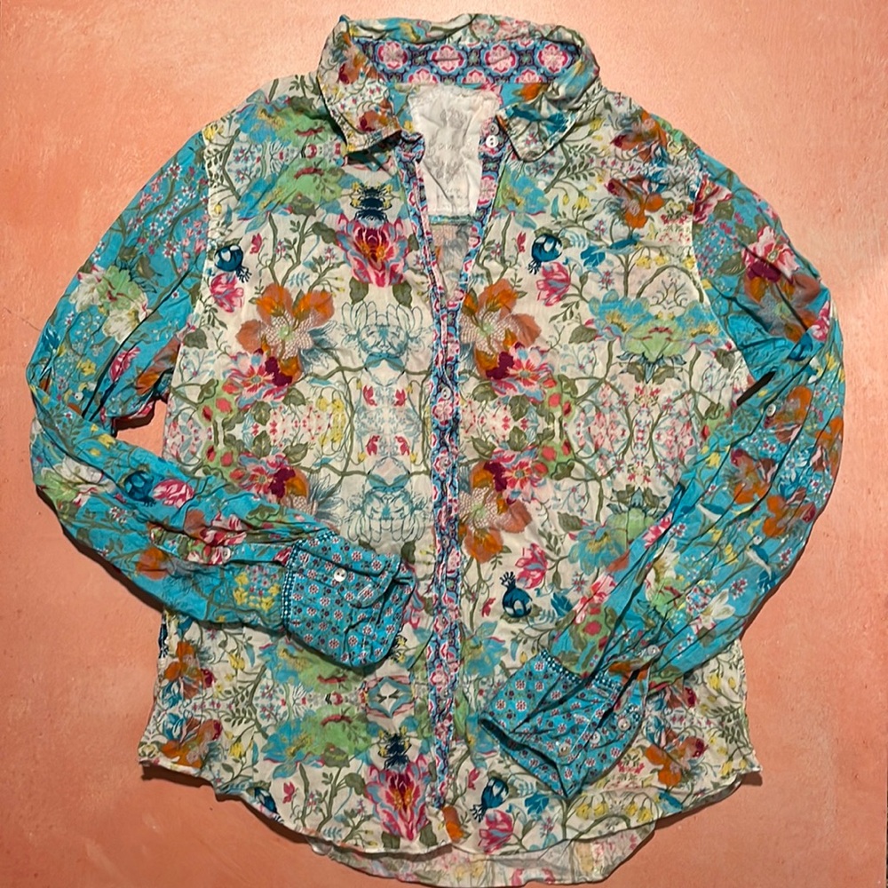 Cino Women’s Button Down Floral Cottagecore Pattered Shirt - Size XL